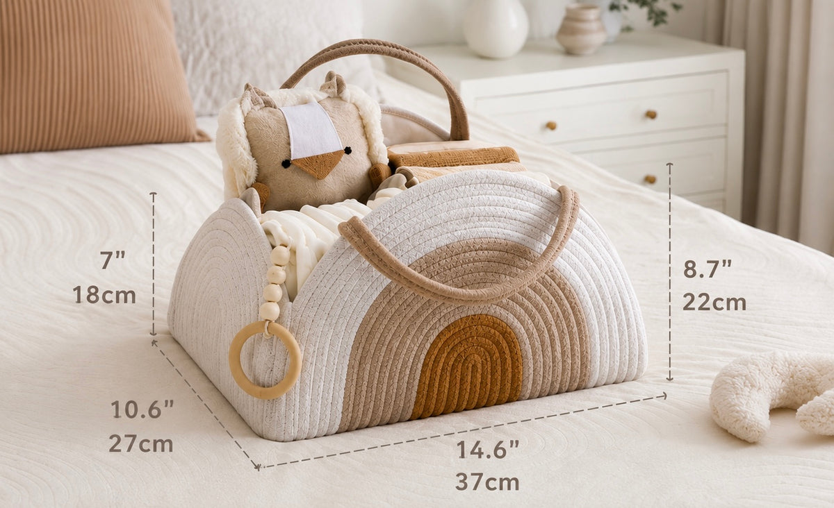 Little Smiles Rainbow Woven Diaper Caddy