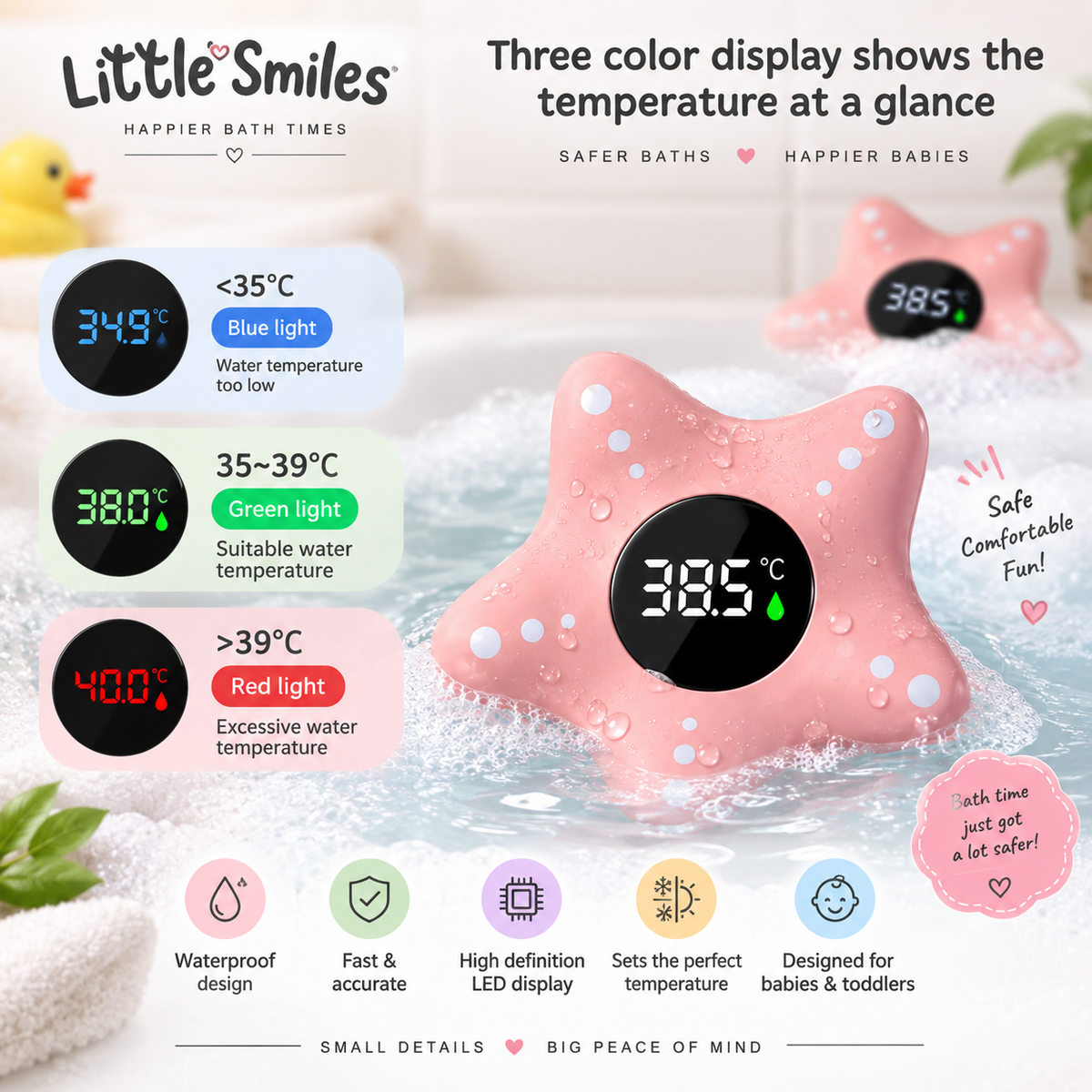 Little Smiles Floating Star Bath Thermometer