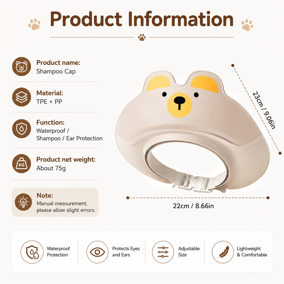 Little Smiles Bear Shampoo & Bathing Cap