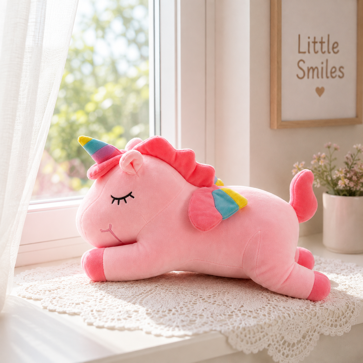Little Smiles Pink Unicorn Plush Toy
