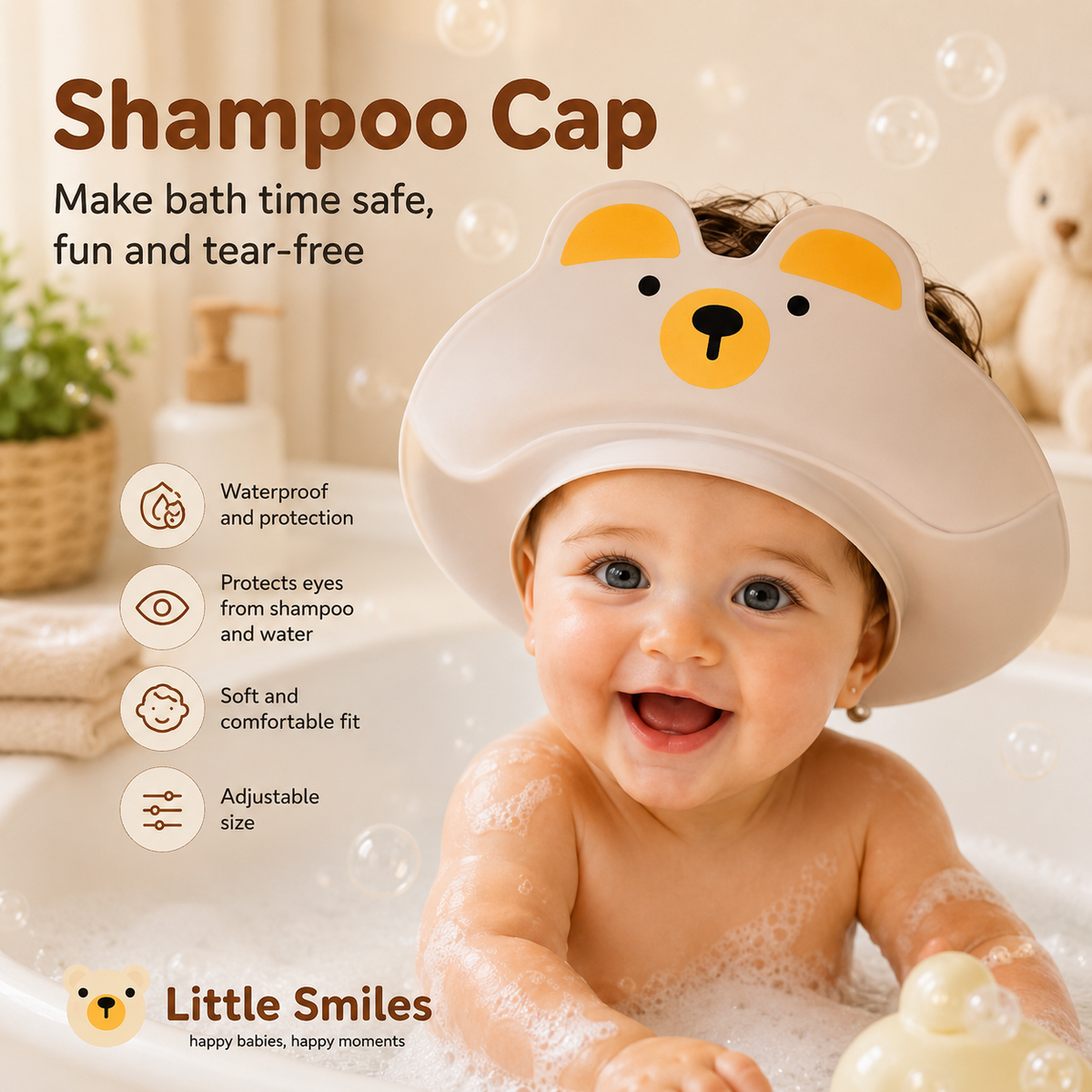 Little Smiles Bear Shampoo & Bathing Cap